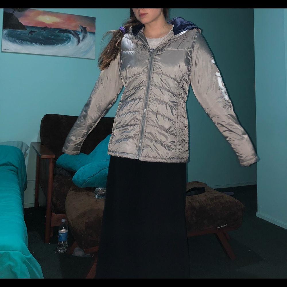 FILA down jacket , greyish silver & blue